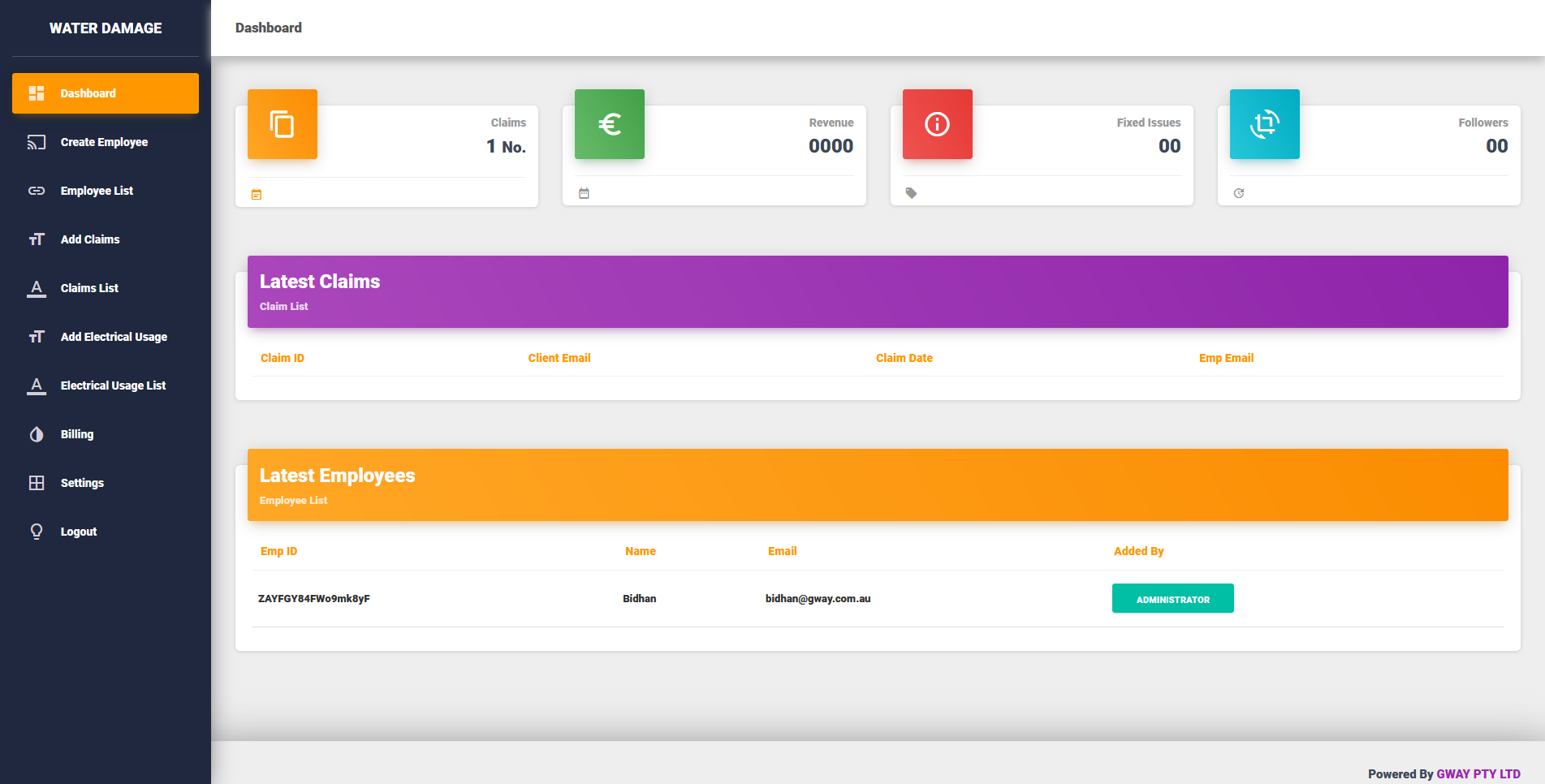 Water damage restoration app site report form